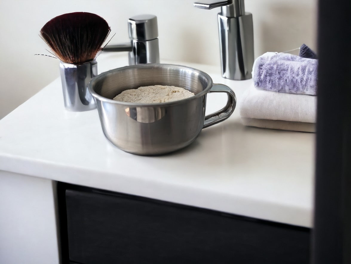 Dual lye Women's Shaving Soap!! Wet shaving is not just for the guys! This eco-friendly shave puck for her is crafted to create a rich, creamy foam for shaving that not only has a Love Spell like heavenly scent but, it also offers superior glide and protection for the smoothest, closest shave achievable. Crafted with Cocoa Butter, Shea Butter and Bentonite Clay, this wet shave soap will up your grooming and personal care game. Available in pucks, filled stainless steel shave cups and combo packs.