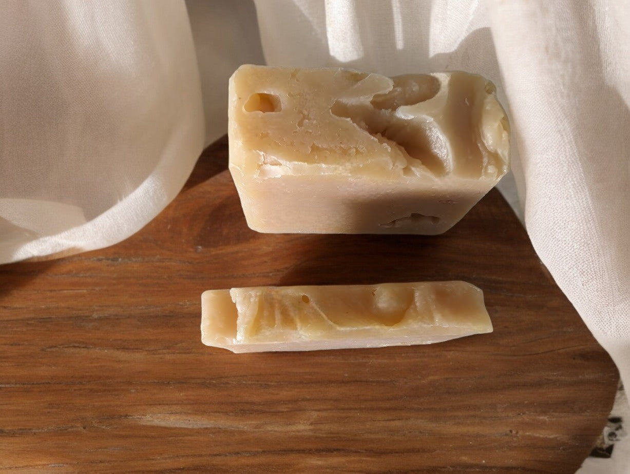 This luscious artisan goat milk and sea moss soap is named 'Hawaiian Aloha'and will make an excellent addition to your skin care products. Single color of yellowish beige with a dolphin stamped on the front.  Scented with Plumeria.  Particularly suited to those seeking eco-friendly soap. 