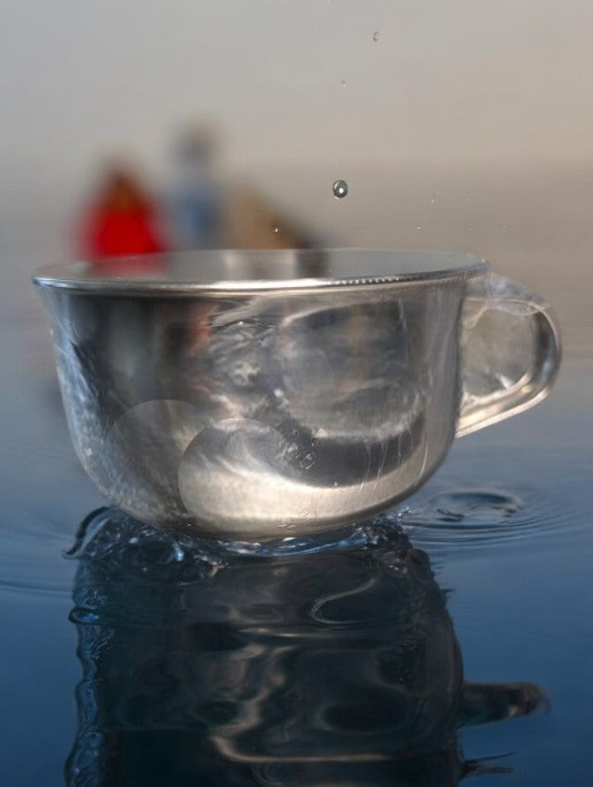 Filled Stainless Steel Shave Mug (3.4 oz).  Foamy, lathery shave soap with a scent that smells like an old school barber shoppe shave!