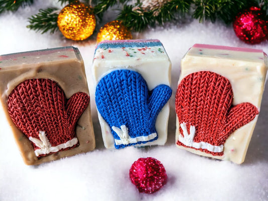 Frosty Fingers - Winter Soap with Mitten - Fun Decorative Soap for the Holidays