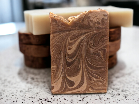 The perfect gift for the coffee lover in your life!! This handcrafted, simple and delightful coffee bar soap with its gentle natural brown with delicate and creamy swirls and a pinch of coffee grinds on top for a gentle exfoliation is sure to please. It's an invigorating blend of real coffee, Fresh Brewed Coffee fragrance oil and loaded with skin loving ingredients!