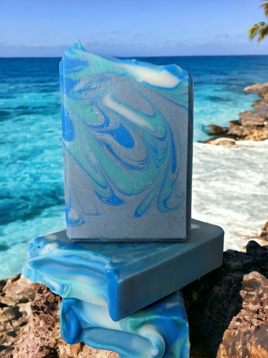 Blue Cool Waters Luxury Butter Bar For Him - Swirl Design - Decorative Soap