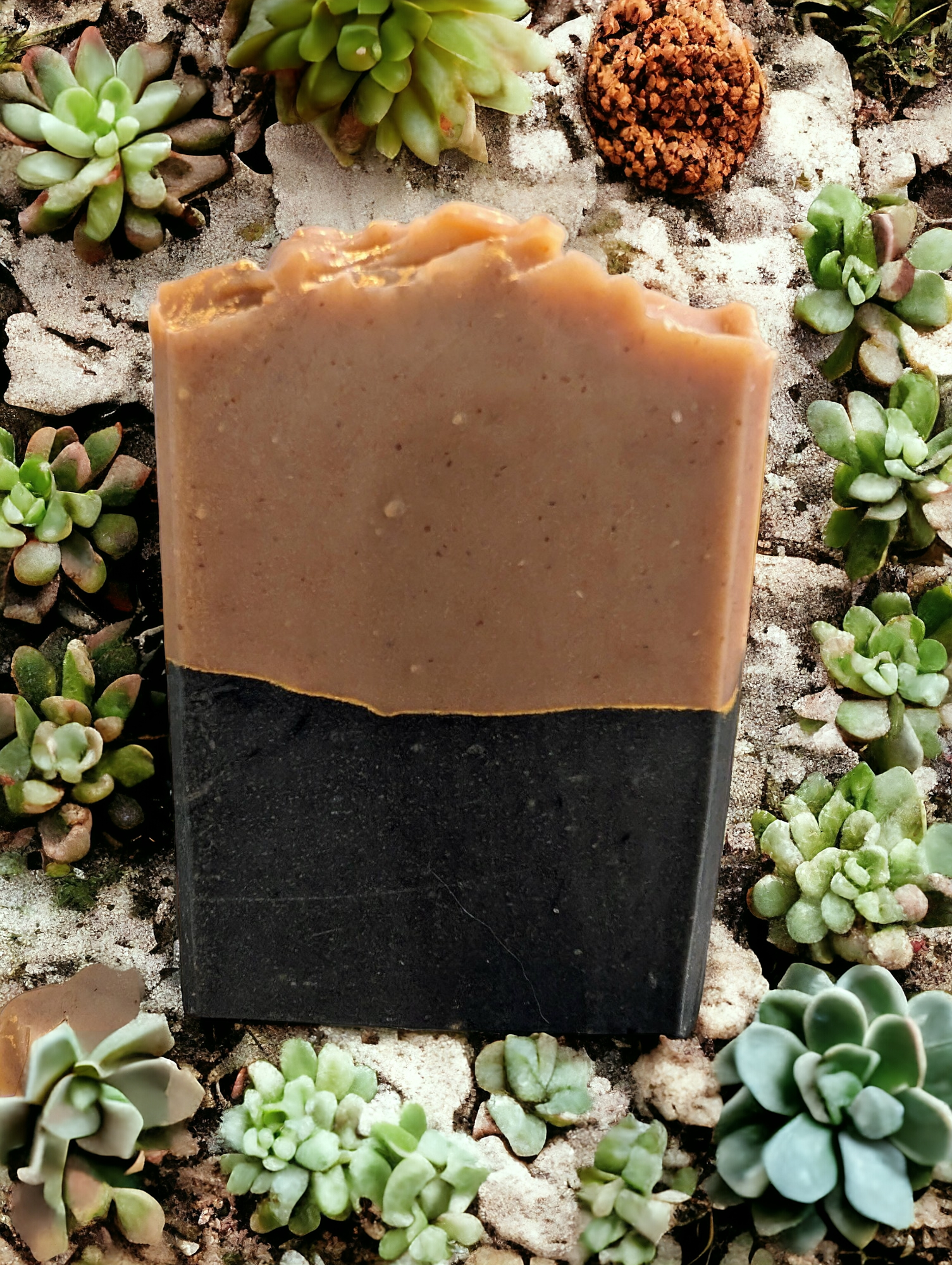 Available in travel/guest, small bar or regular bar sizes. Boost your health and beauty routine with this Goat Milk and Activated Charcoal layered soap.  2 layers separated by a line of gold mica.  Bottom layer is black and top layer is brown.    Manly scent is a blend of lavender, vanilla, woody, and musky tones create this fragrance. Think BBW/White Barn** or Commando** from Buff City and you'll understand.