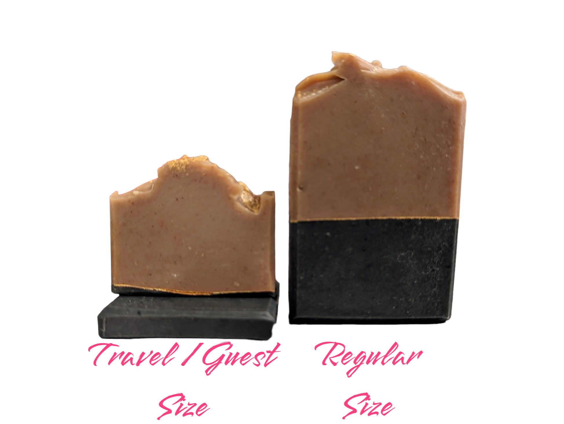 Available in travel/guest, small or regular size bars, your guests will love this Goat Milk and Activated Charcoal layered soap.  2 layers separated by a line of gold mica.  Bottom layer is black and top layer is brown.    Manly scent is a blend of lavender, vanilla, woody, and musky tones create this fragrance. Think BBW/White Barn** or Commando** from Buff City and you'll understand.