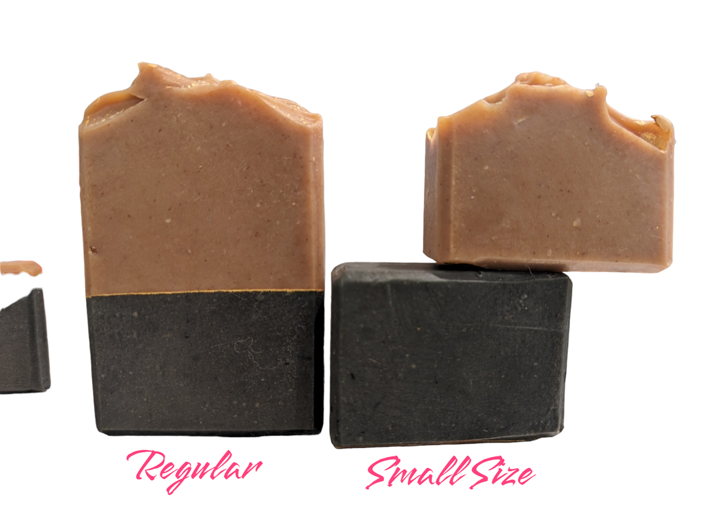 Goat Milk and Activated Charcoal layered soap.  2 layers separated by a line of gold mica.  Bottom layer is black and top layer is brown.    Manly scent is a blend of lavender, vanilla, woody, and musky tones create this fragrance. Think BBW/White Barn** or Commando** from Buff City and you'll understand.