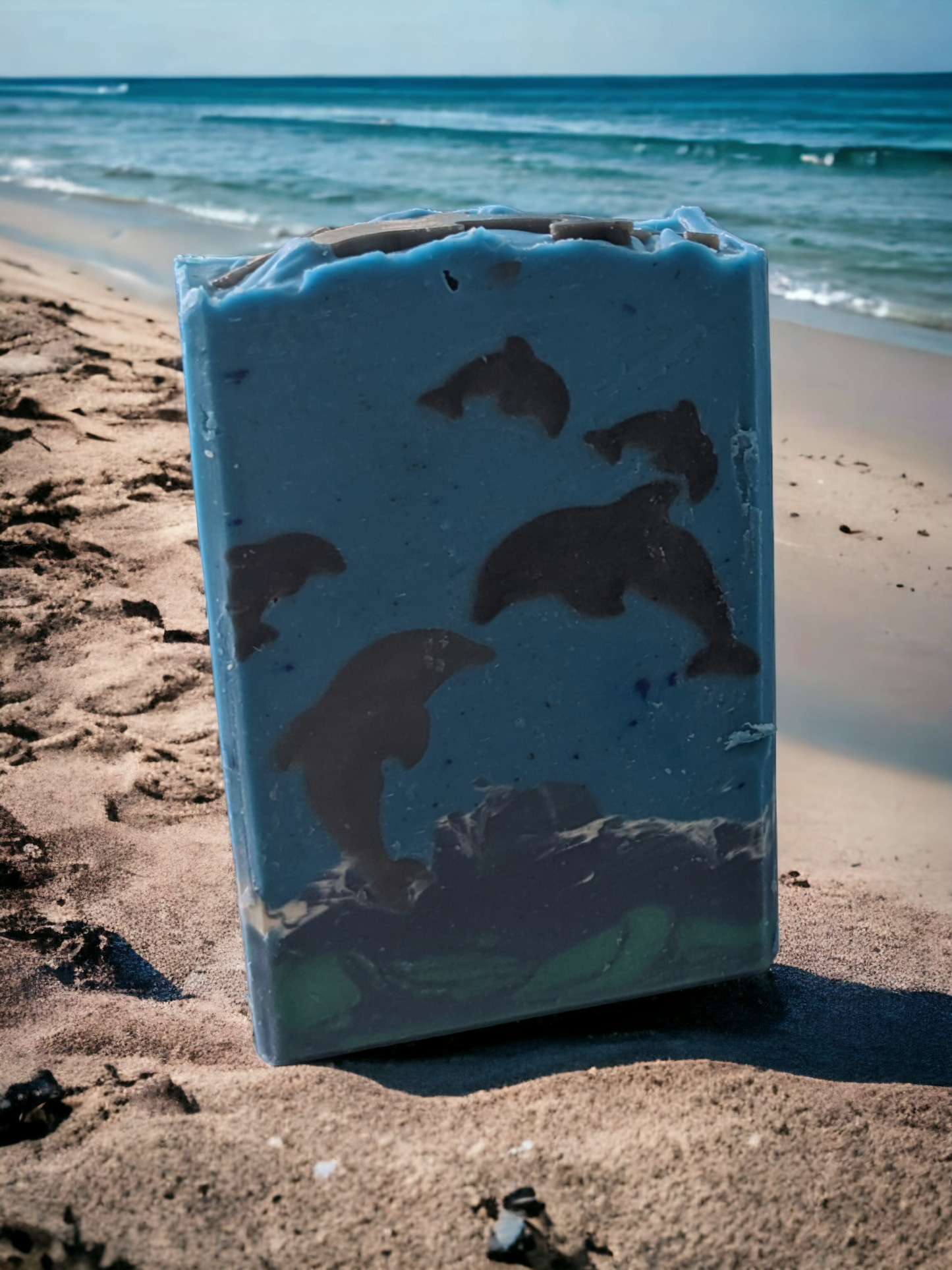 Flipper Frenzy! Fun, Luxury Bar Soap - Soap with Dolphins - Decorative Soap