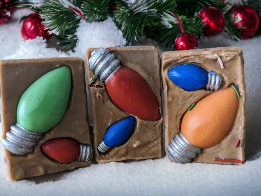 Merry and Bright!  Soap with Holiday Lights - Holiday Soap - Decorative Holiday Soap