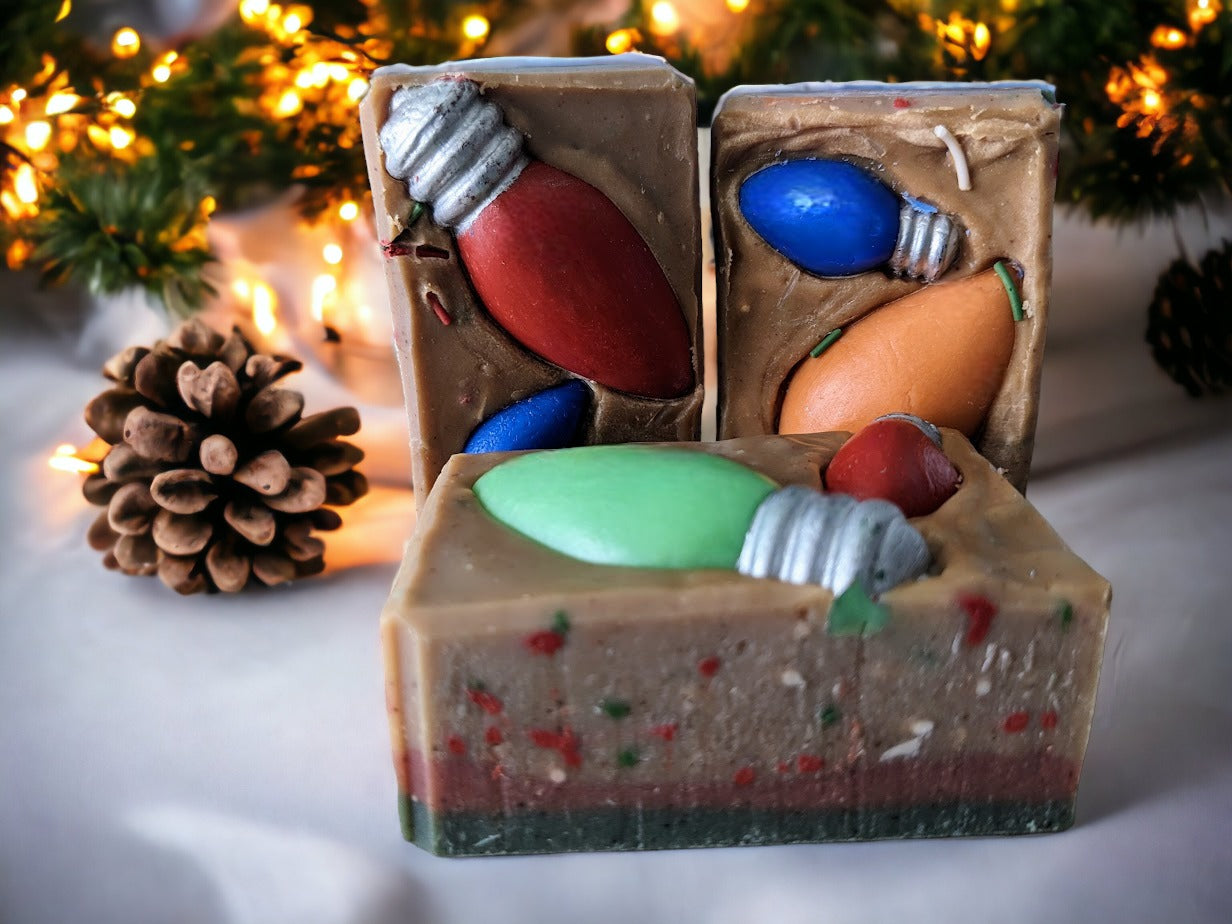 Merry and Bright!  Soap with Holiday Lights - Holiday Soap - Decorative Holiday Soap